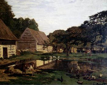 Claude Oscar Monet : A Farmyard In Normandy